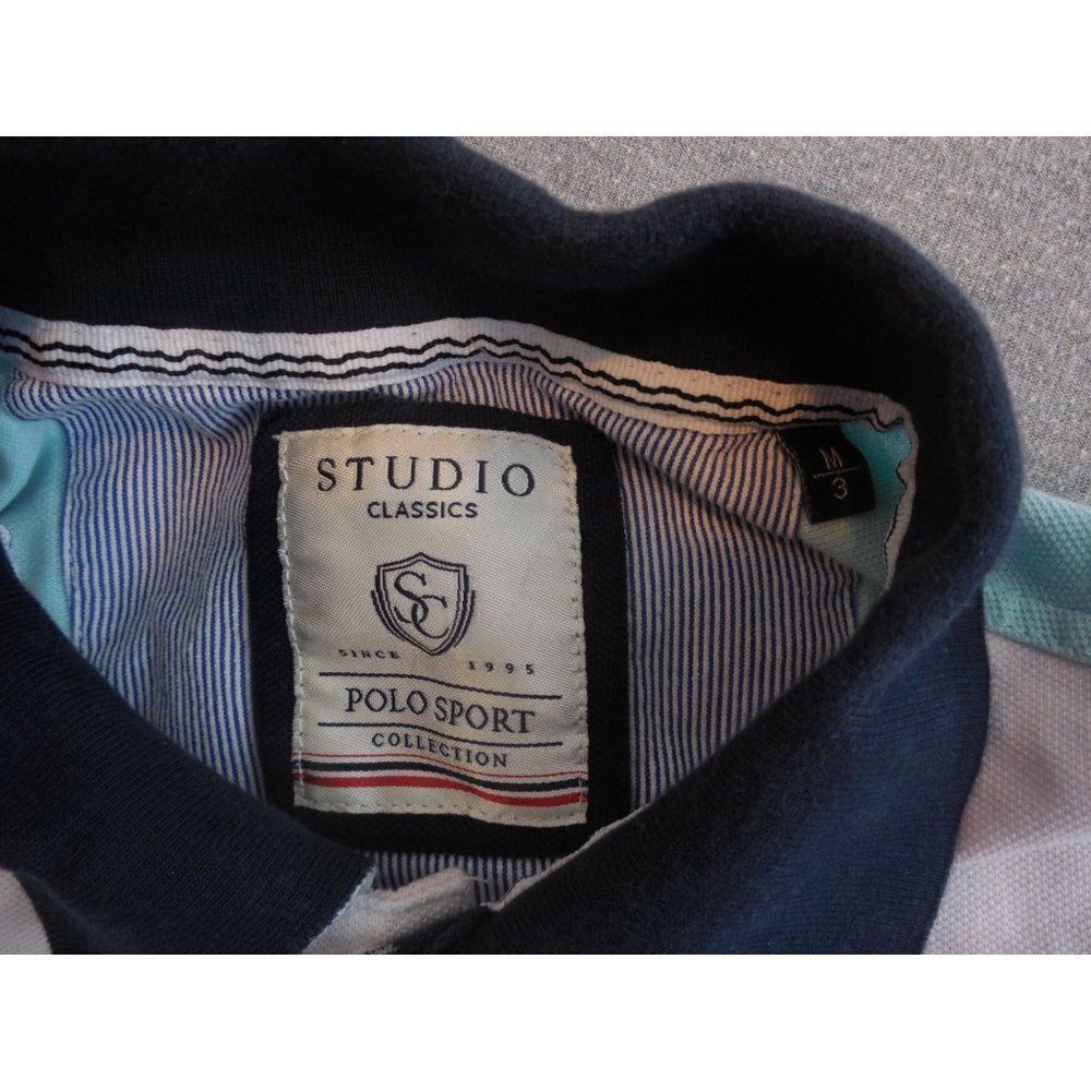 Studio Classic Polo Men Sz M Sport Collection Short Sleeve Vintage Multicolor - Picture 3 of 7
